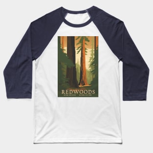 Redwoods National Park Vintage Travel Poster Baseball T-Shirt